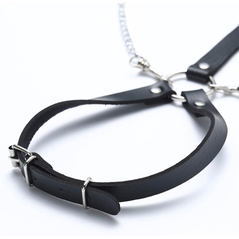 Leather Waist Chain Belt Gothic Rave Body Harness Women Accessories - Picture 4 of 7